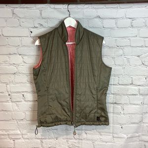 HOT CHILLYS REVERSIBLE QUILTED DOWN VEST OLIVE PINK SZ MEDIUM